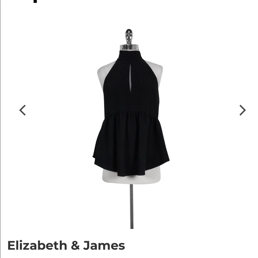 Elizabeth & James- Black Halter Peplum